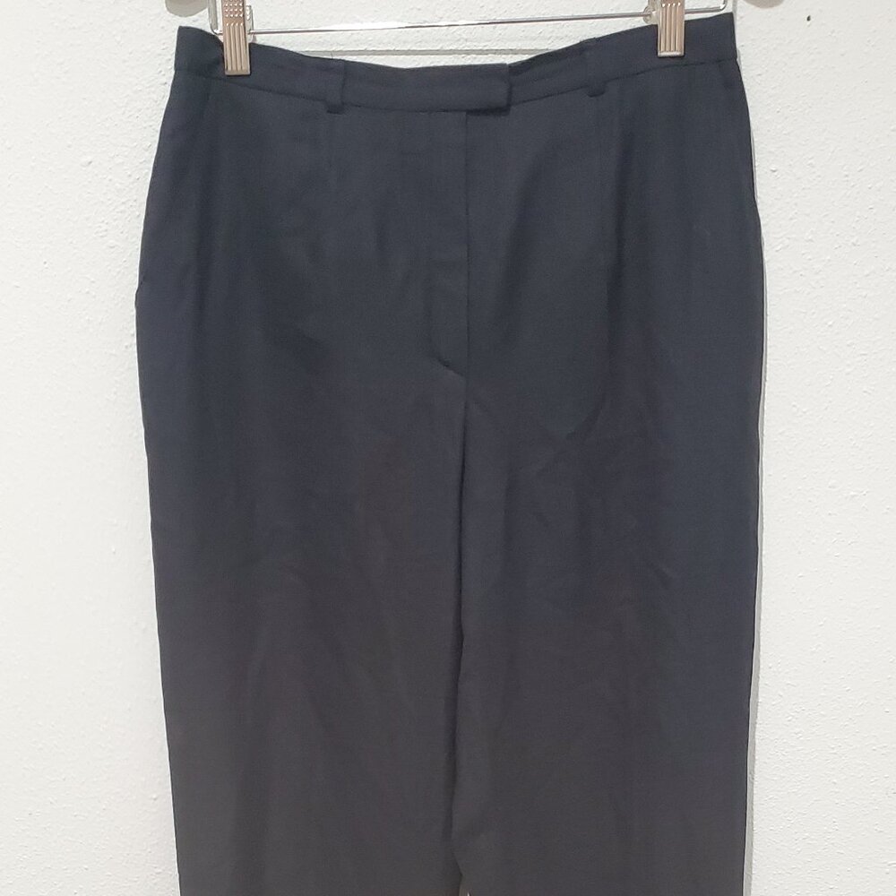 Escada Wool Silk Blend Black Pants 42